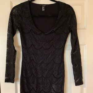 Black Long Sleeve Lace Forever 21 Dress